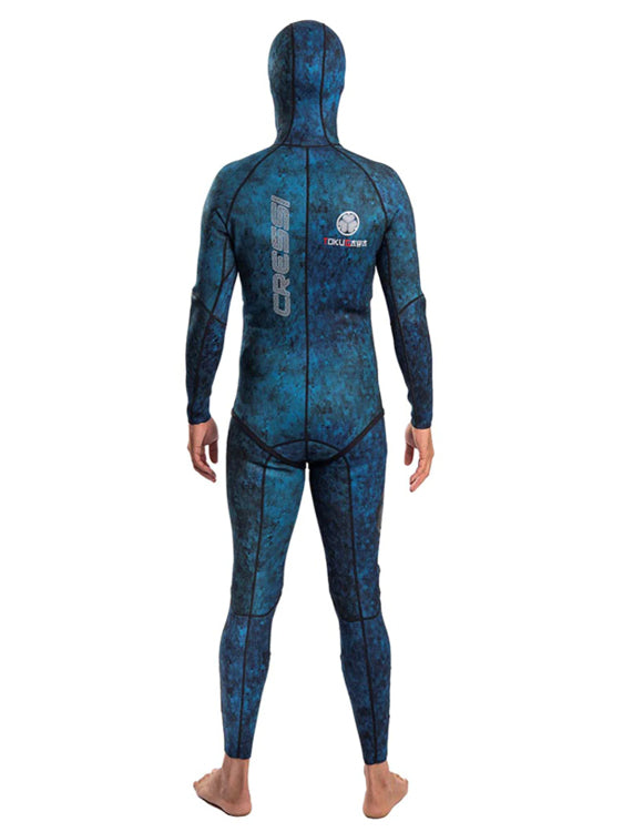 Cressi Tokugawa Pro 3.5mm 2-Piece Wetsuit Mens Back with Hood