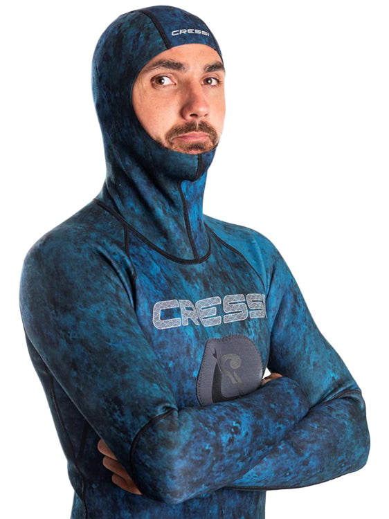 Cressi Tokugawa Pro 3.5mm 2-Piece Wetsuit Mens Hood On