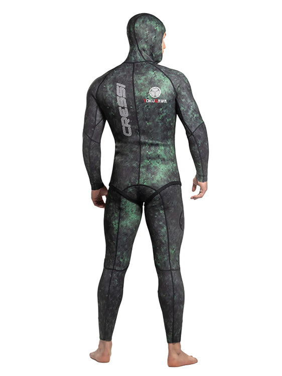 Cressi TokugawaXTR 3mm 2-Piece Freediving Wetsuit Mens Back with Hood