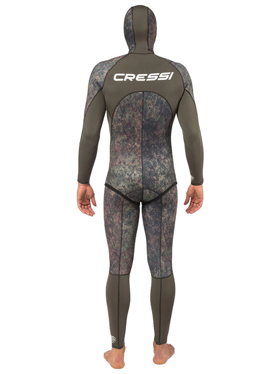 Cressi Seppia 3.5mm 2 Piece Open Cell Wetsuit Mens Back with Hood