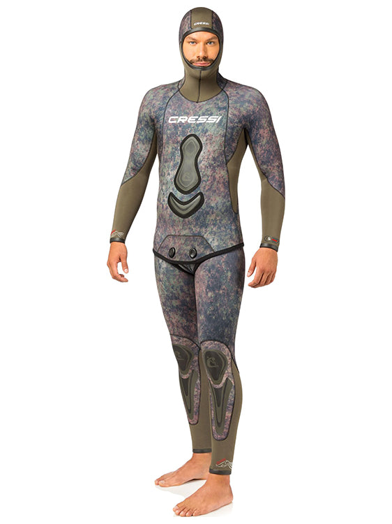 Cressi Seppia 3.5mm 2 Piece Open Cell Wetsuit Mens Side with Hood
