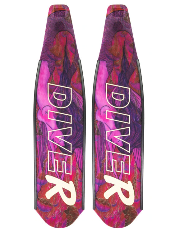 DiveR Freediving Fin Blades Pink Mermaid (429) ODG Australia