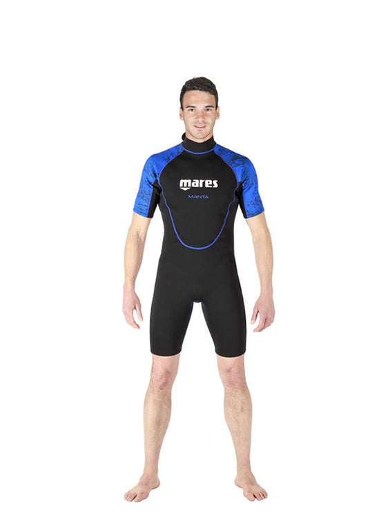 Mares Reef 2.5 Mm Shorty Uomo – Mutino Da Snorkeling E Immersioni In Acqua Calda, Nero/Argento, Taglia Small