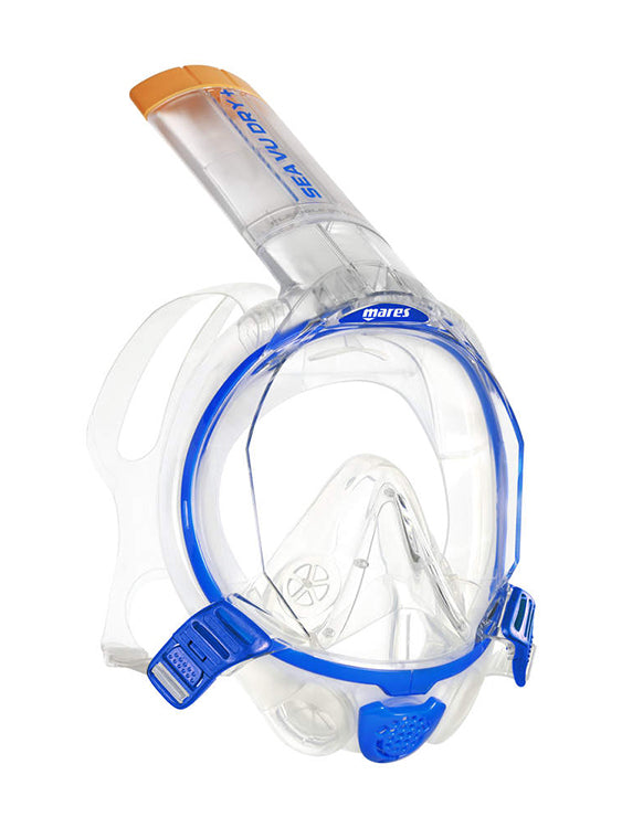 Mares Sea Vu Dry Plus Full Face Snorkelling Mask Blue Clear
