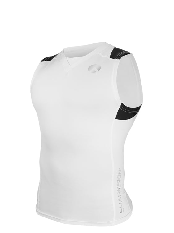 Sharkskin Compression R-Series Sleeveless Vest Mens White Front