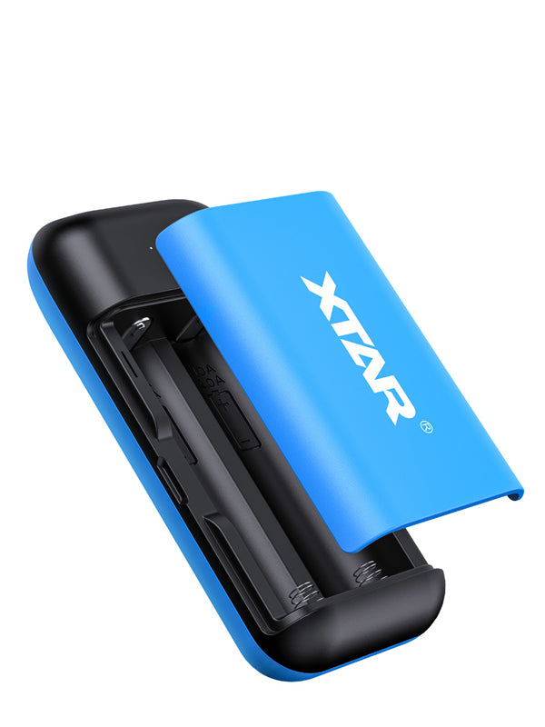 XTAR 18650 Battery Charger with Power Bank Option Open
