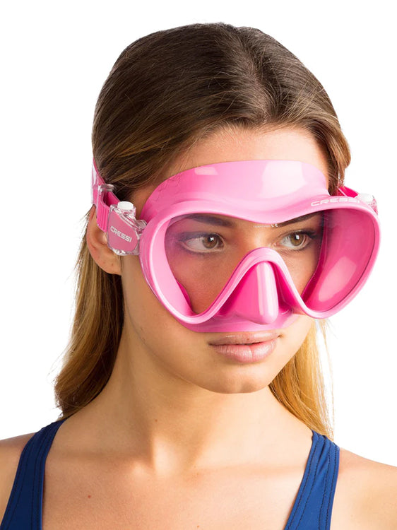 Cressi F1 Mask Pink on face side