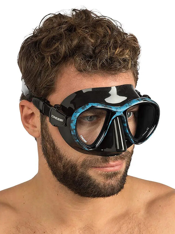 Cressi Metis Mask Black Camo On Face Male Front Side
