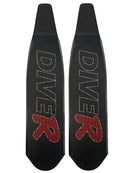 DiveR Freediving Fin Blades Innegra Black Carbon