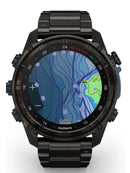 Garmin Descent Mk3i-51mm Carbon DLC Titanium Band Front Maps