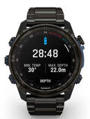 Garmin Descent Mk3i-51mm Carbon DLC Titanium Band Front Temp Depth