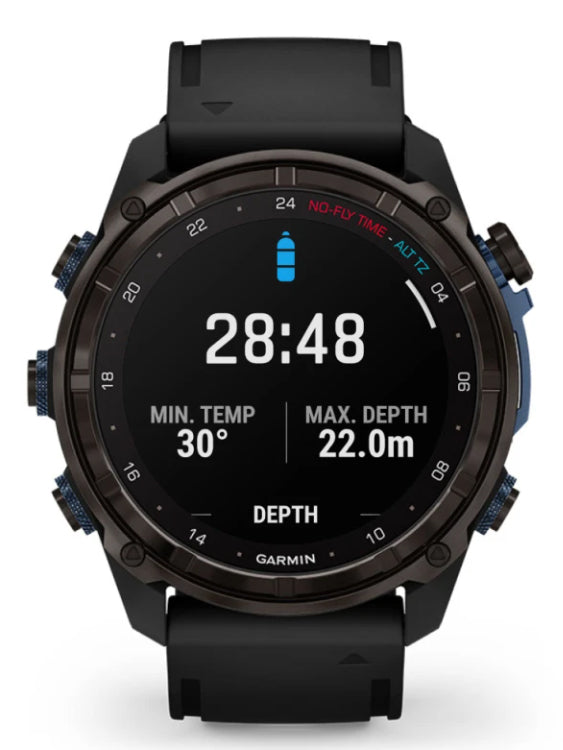 Garmin Descent Mk3i 51mm Carbon DLC Titanium Front Temp Depth