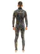 Huntmaster Hooded Spearfishing Rashguard 2-Piece Suit With Chest Pad Camo Unisex Blaze Back