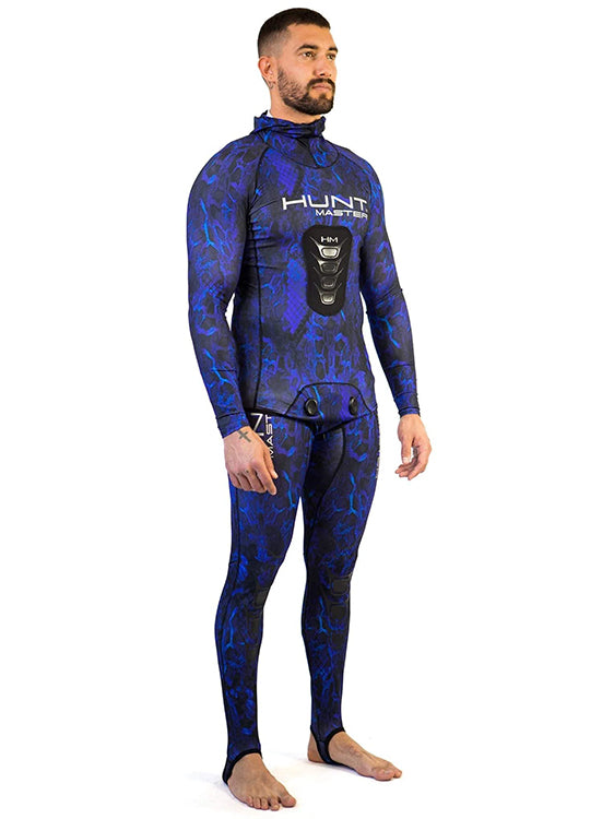 Huntmaster Hooded Spearfishing Rashguard 2-Piece Suit With Chest Pad Camo Unisex Other Side