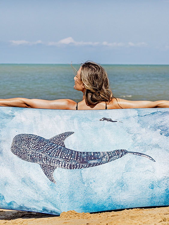 Ocean Armour Whale Shark Beach Towel Lifestyle Horizontal