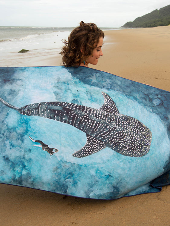 Ocean Armour Whale Shark Beach Towel Lifestyle Horizontally