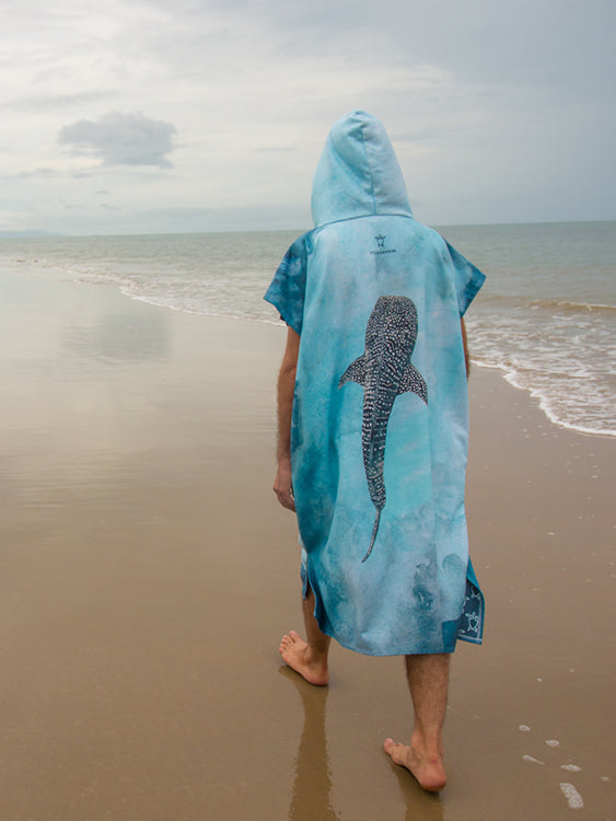 Ocean Armour Whale Shark Poncho Lifestyle Male Back