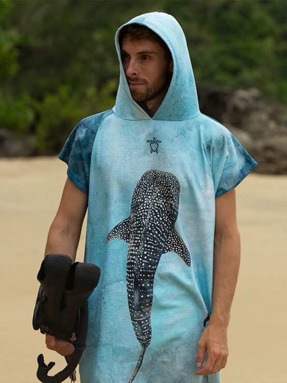 Ocean Armour Whale Shark Poncho Lifestyle Male Front