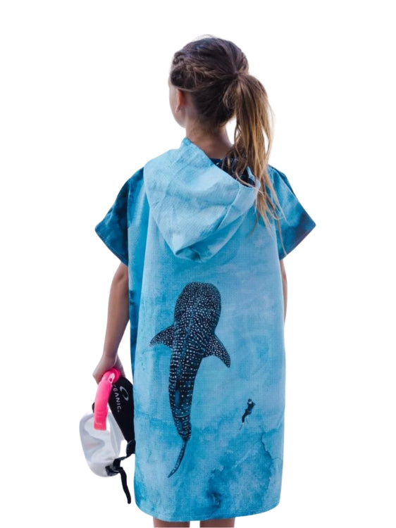 Ocean Armour- Whaleshark Kids Poncho Back