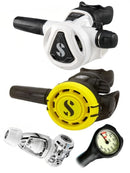 Scubapro Regulator Set: MK11 Evo (DIN or Yoke) / C370 White Edition R105 Octopus & Free Termo Gauge