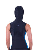 Sharkskin Ladies Chillproof Vest With Hood Black Blue