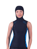 Sharkskin Ladies Chillproof Vest With Hood Black Blue