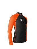 Sharkskin Performance Wear Long Sleeve Mens Orange Black Side View