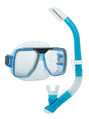 TUSA Sport Liberator Elite Adult Combo Snorkel Set Clear Blue