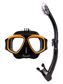 Verve Motion Dry Top Snorkel Set Go Pro Mount Clownfish Orange
