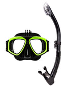 Verve Motion Dry Top Snorkel Set Go Pro Mount Parrotfish Lime