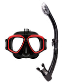 Verve Motion Dry Top Snorkel Set Snapper Red with Go Pro Mount