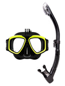 Verve Motion Dry Top Snorkel Set with Go Pro Mount Yellow Tang