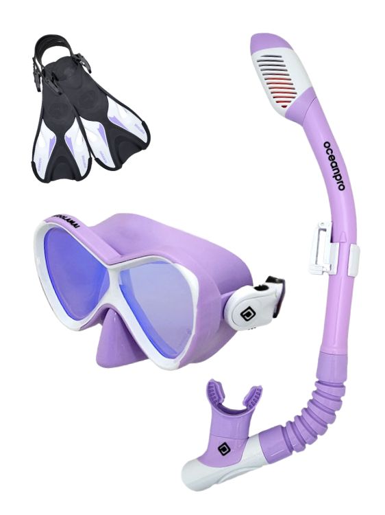 WOOLAMAI JR Snorkel and Fin Set Lilac