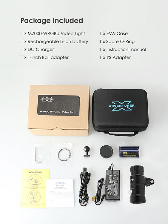 X-Adventurer M7000 WRGBU Video Light Package
