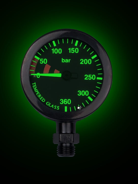 Technical Diving Pressure Gauge Black illuminating dial 