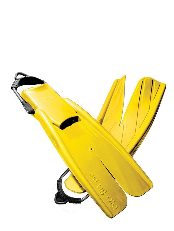Apollo Bio-Fin Pro Fins with Spring Straps Metallic Yellow