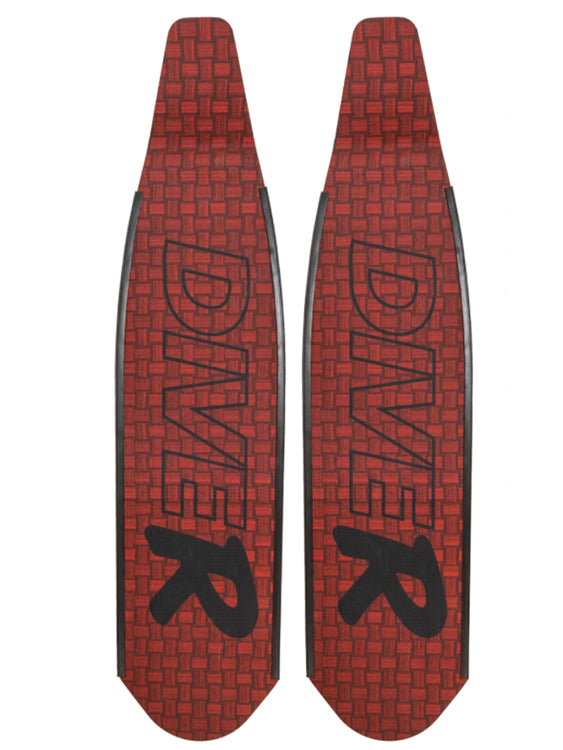 DiveR Freediving Fin Blades Carbon Innegra Red