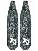 DiveR Freediving Fin Blades Reef Life Black and White