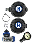 Halcyon Regulator Set: H50D (DIN Only) / Aura / Aura Occy & FREE Termo Gauge w/ Bolt Snaps & Necklace
