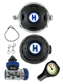Halcyon Regulator Set: H50D (DIN Only) / Halo / Aura Occy & FREE Termo Gauge w/ Bolt Snaps
