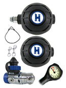 Halcyon Regulator Set: H75P (DIN Only) / Aura / Aura Occy & Free Termo Gauge w/ Bolt Snaps