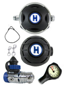 Halcyon Regulator Set: H75P (DIN Only) / Halo / Aura Occy & FREE Termo Gauge w/ Bolt Snaps