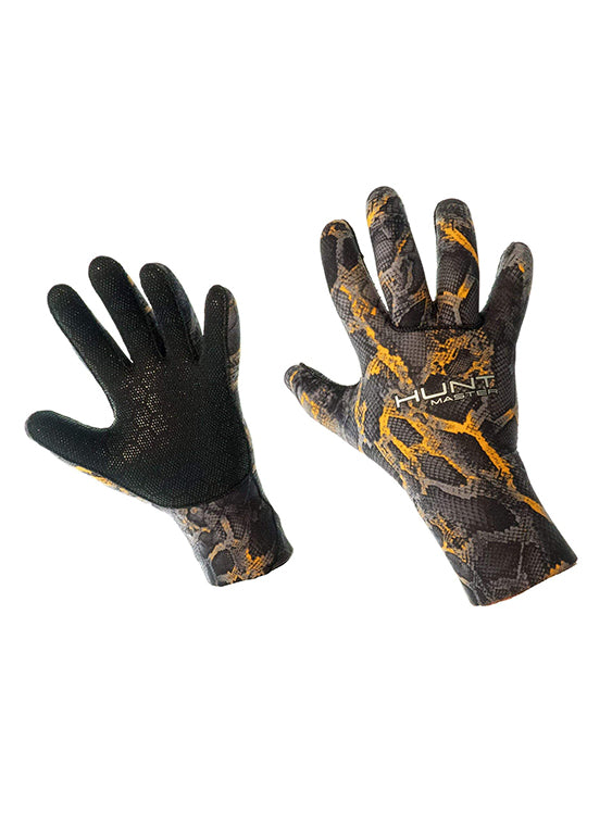 Huntmaster Neoprene 3.5mm Gloves Camo Series Blaze