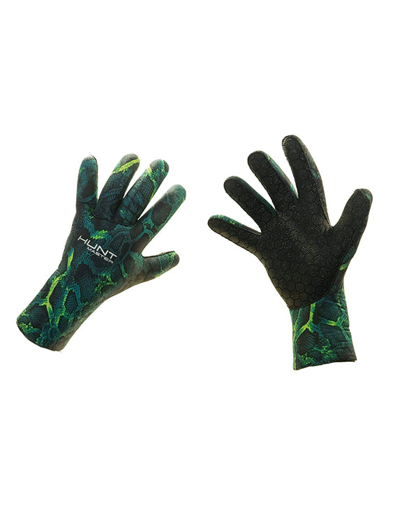 Huntmaster Neoprene 3.5mm Gloves Camo Series Green