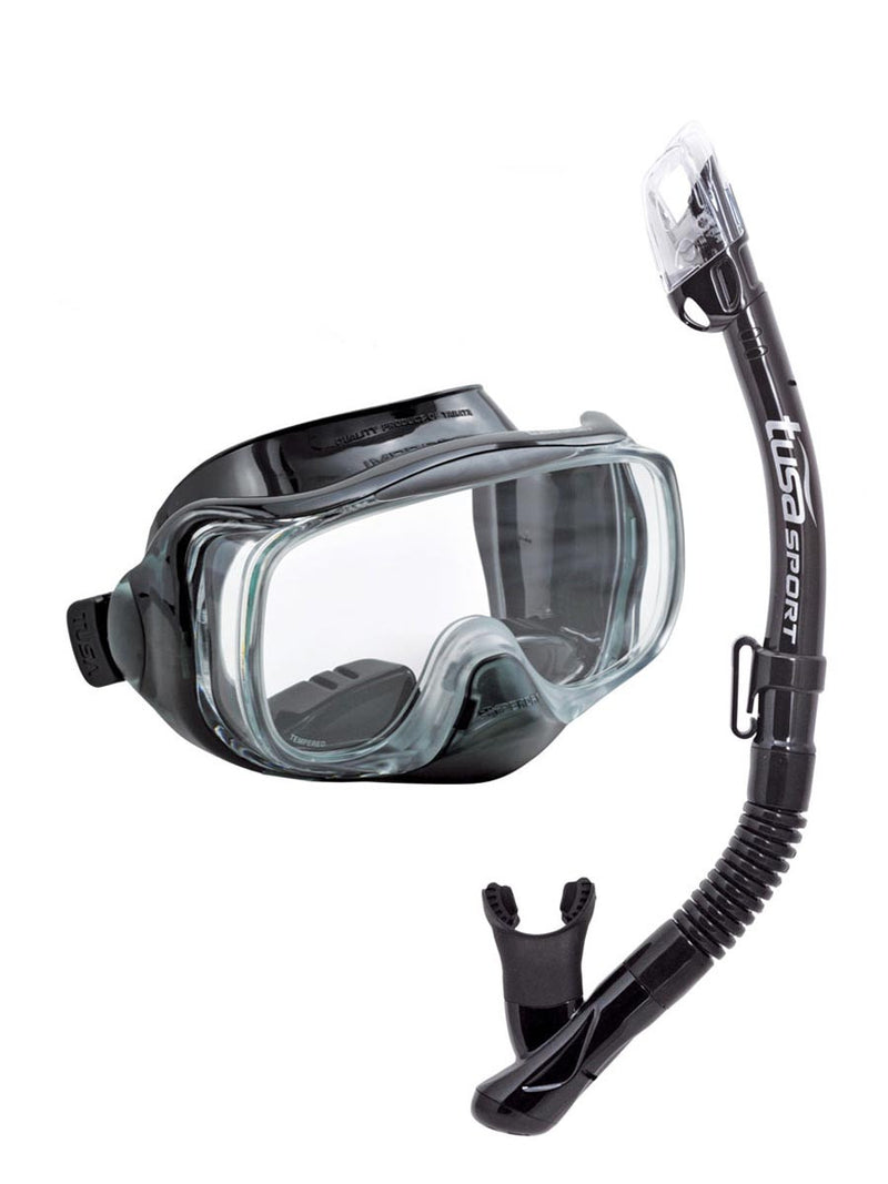 TUSA Sport Imprex 3D Dry Snorkeling Set - Black/Black