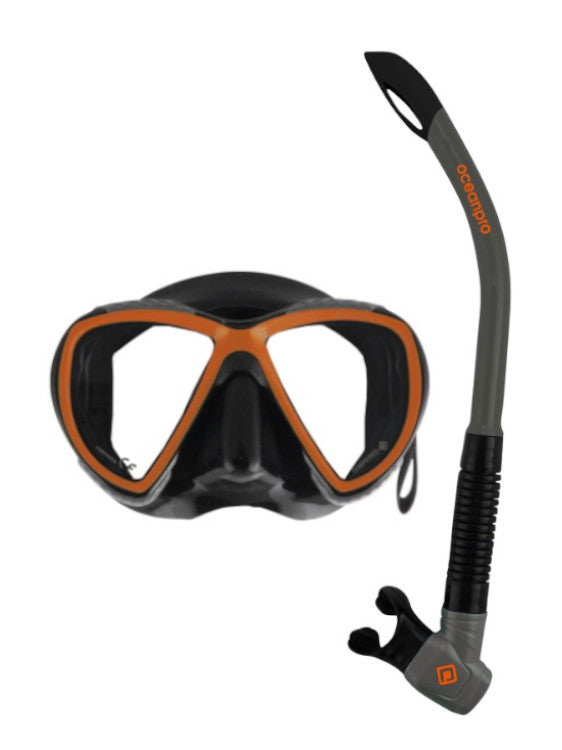 Ocean Pro Yongala Snorkel Set Black Orange