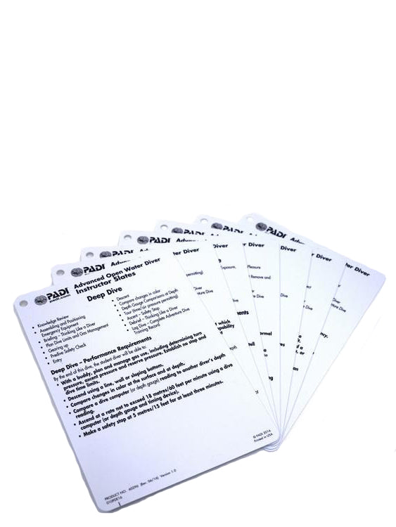 PADI Slates: Advanced Open Water Diver Instructor Cue Cards