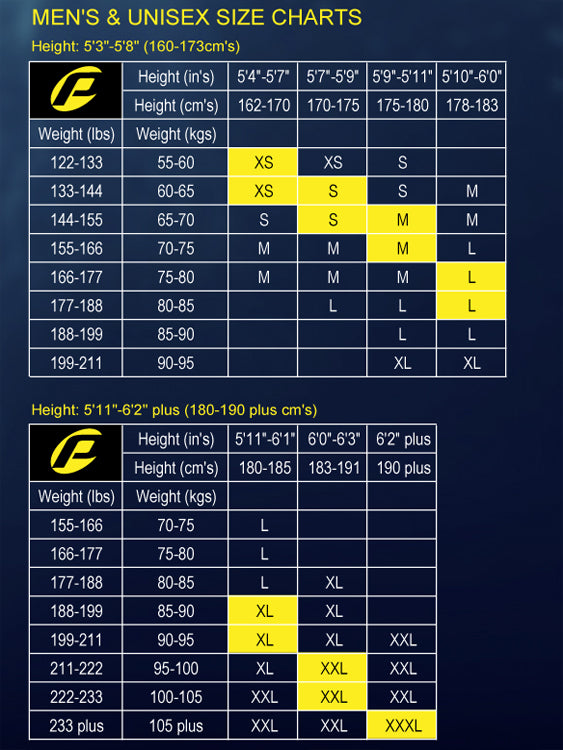 Frogskins Hooded Vest Unisex Size Chart