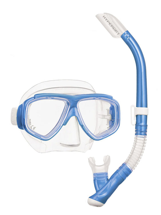 TUSA Sport Splendive 2 Prescription Snorkel Set - Fishtail Blue (FB)