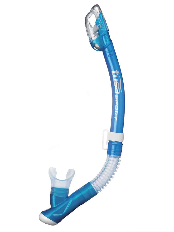 TUSA Hyperdry Elite Dry Top Snorkel Clear Fishtail Blue